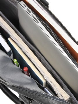 Gerard Henon 6981 - CUIR DE VACHETTE - NOIR gerard henon porte document 15" Sac business