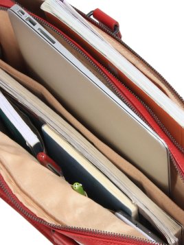 Gerard Henon 6981 - CUIR DE VACHETTE - ROUGE gerard henon porte document 15" Sac business