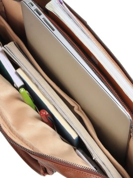 Gerard Henon 6981 - CUIR DE VACHETTE - MARRON gerard henon porte document 15" Sac business