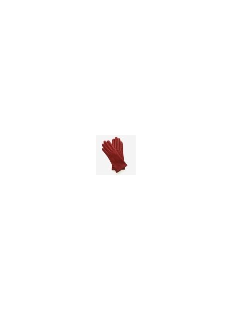 Poujade P01DC - CUIR D'AGNEAU - ROUGE gants femme capucine doublé cachemire gants-femme