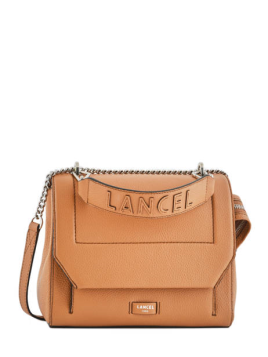 Lancel A09222 - CUIR DE VACHETTE - CAME sac bandoulière rabat taille m ninon de lancel