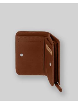 Les Ateliers Foures B23 - CUIR DE VACHETTE - FAUVE porte monnaie et billet zip dos à dos mixte Portefeuilles