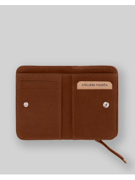 Les Ateliers Foures B23 - CUIR DE VACHETTE - FAUVE porte monnaie et billet zip dos à dos mixte Portefeuilles