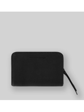 Les Ateliers Foures B23 - CUIR DE VACHETTE - NOIR porte monnaie et billet zip dos à dos mixte Portefeuilles