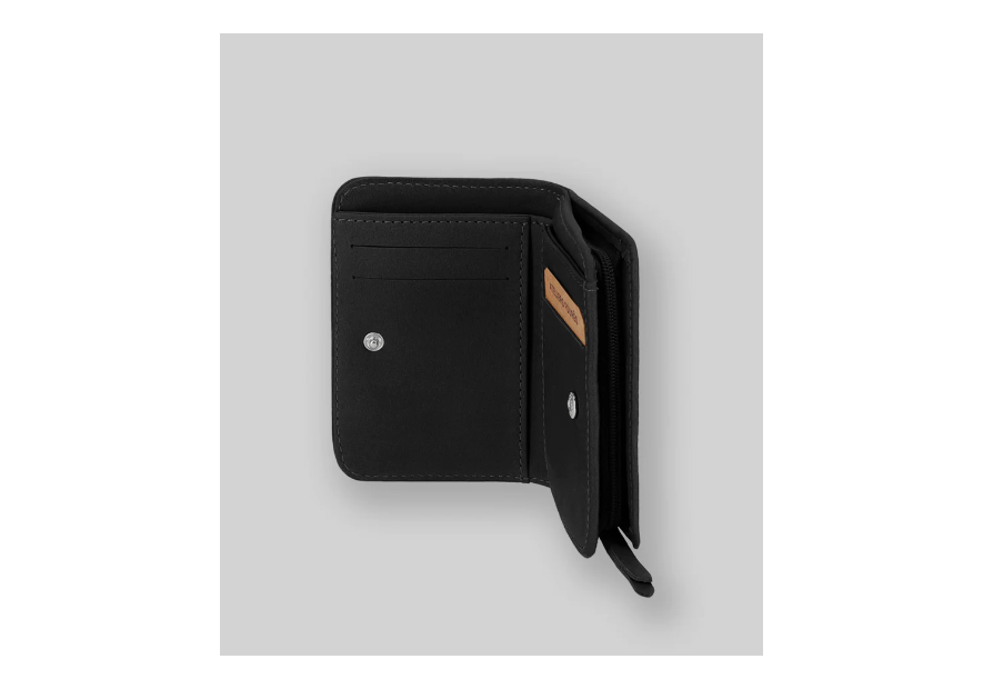 Les Ateliers Foures B23 - CUIR DE VACHETTE - NOIR porte monnaie et billet zip dos à dos mixte Portefeuilles
