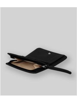 Les Ateliers Foures B23 - CUIR DE VACHETTE - NOIR porte monnaie et billet zip dos à dos mixte Portefeuilles