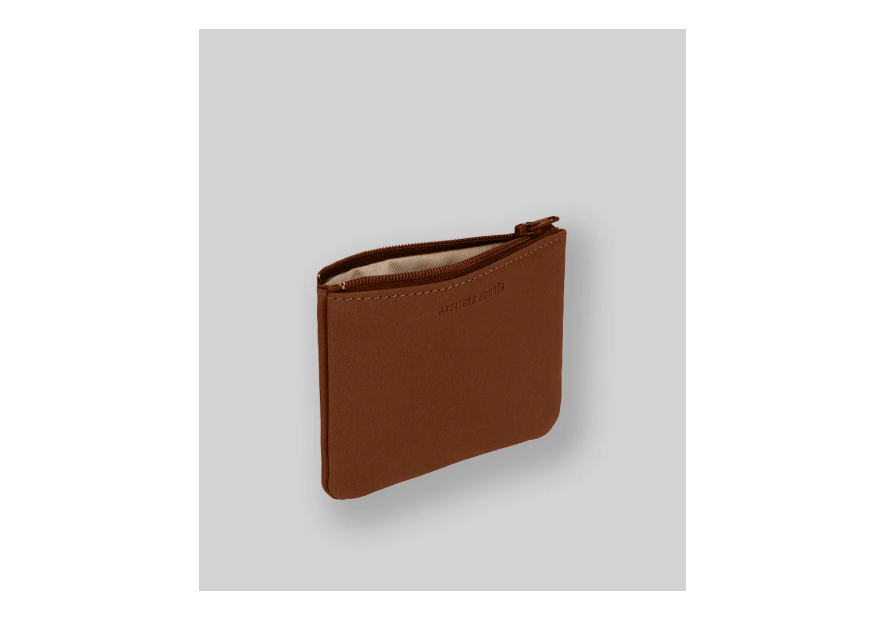 Les Ateliers Foures B39 - CUIR DE VACHETTE - FAUVE porte monnaie plat zip les atelers fourès Porte-monnaie