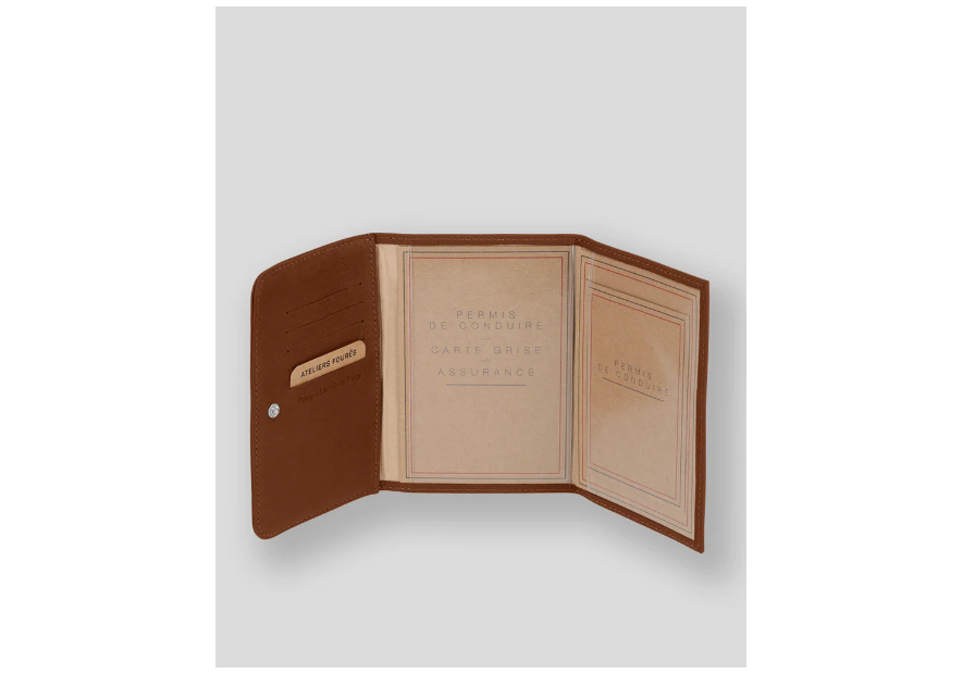 Les Ateliers Foures B46 - CUIR DE VACHETTE - FAUVE fourès-baroudeuse-porte papiers Porte-cartes
