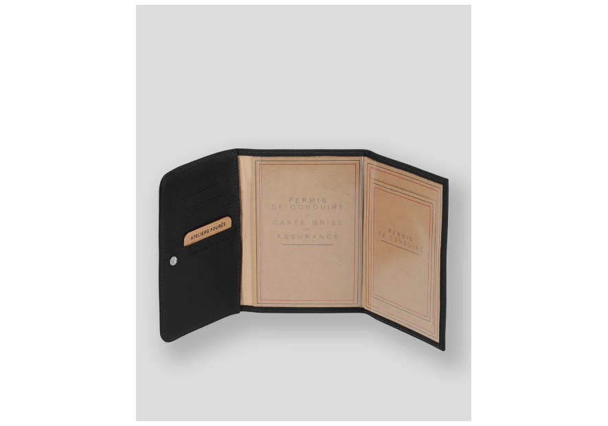 Les Ateliers Foures B46 - CUIR DE VACHETTE - NOIR fourès-baroudeuse-porte papiers Porte-cartes