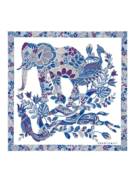 Longchamp 50561/SOI - SOIE - ELECTRIC BLUE forêt longchamp carré de soie 50x50cm Foulards/Etoles