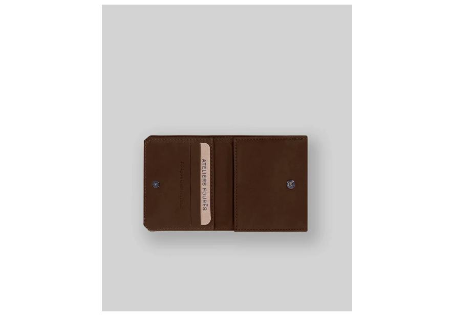 Les Ateliers Foures 9147 - CUIR DE VACHETTE - COGNAC Porte-monnaie/ Porte-billets Portefeuilles