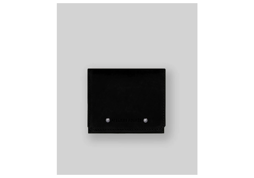 Les Ateliers Foures 9147 - CUIR DE VACHETTE - NOIR Porte-monnaie/ Porte-billets Portefeuilles