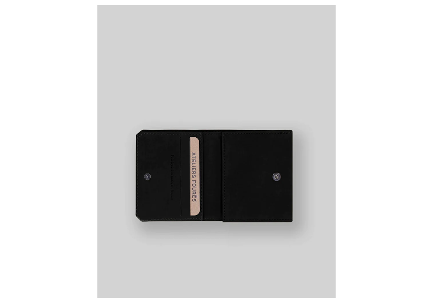 Les Ateliers Foures 9147 - CUIR DE VACHETTE - NOIR Porte-monnaie/ Porte-billets Portefeuilles