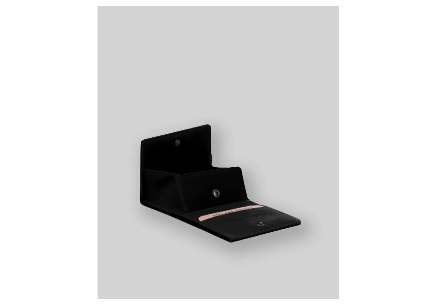 Les Ateliers Foures 9147 - CUIR DE VACHETTE - NOIR Porte-monnaie/ Porte-billets Portefeuilles