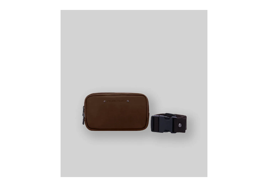 Les Ateliers Foures 9322 - CUIR DE VACHETTE - COGNAC les ateliers foures-baroudeuse-pochette ceinture Sacs banane / Sacs bandoul