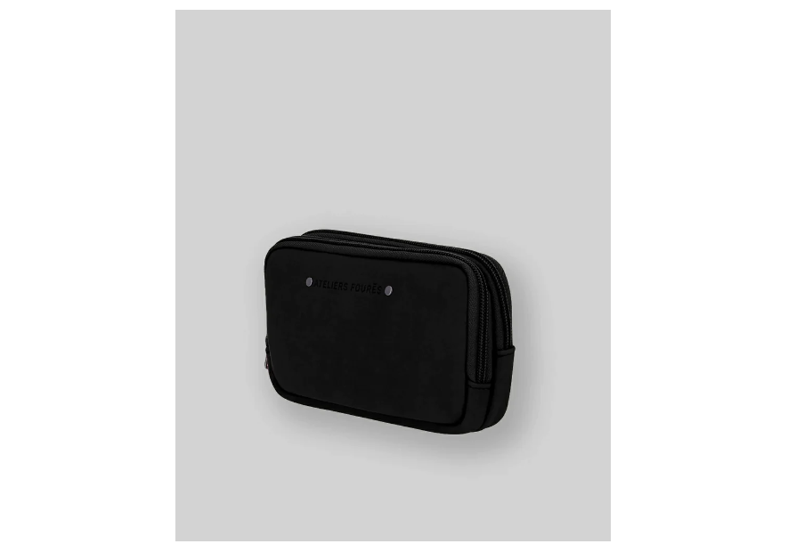 Les Ateliers Foures 9322 - CUIR DE VACHETTE - NOIR les ateliers foures-baroudeuse-pochette ceinture Sacs banane / Sacs bandouliè