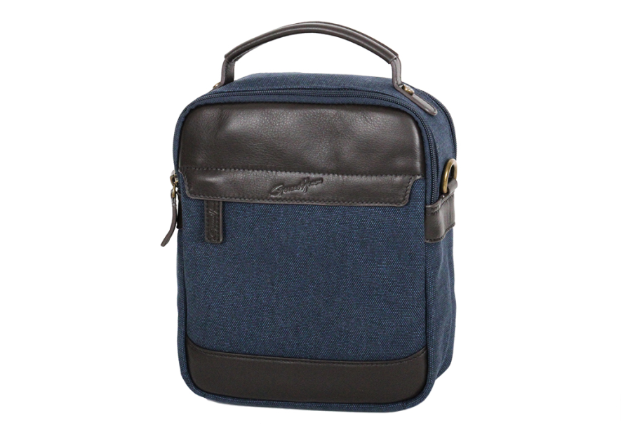 Gerard Henon 22310 - COTON ET CUIR - MARINE sac homme à poignée safari sacoche homme