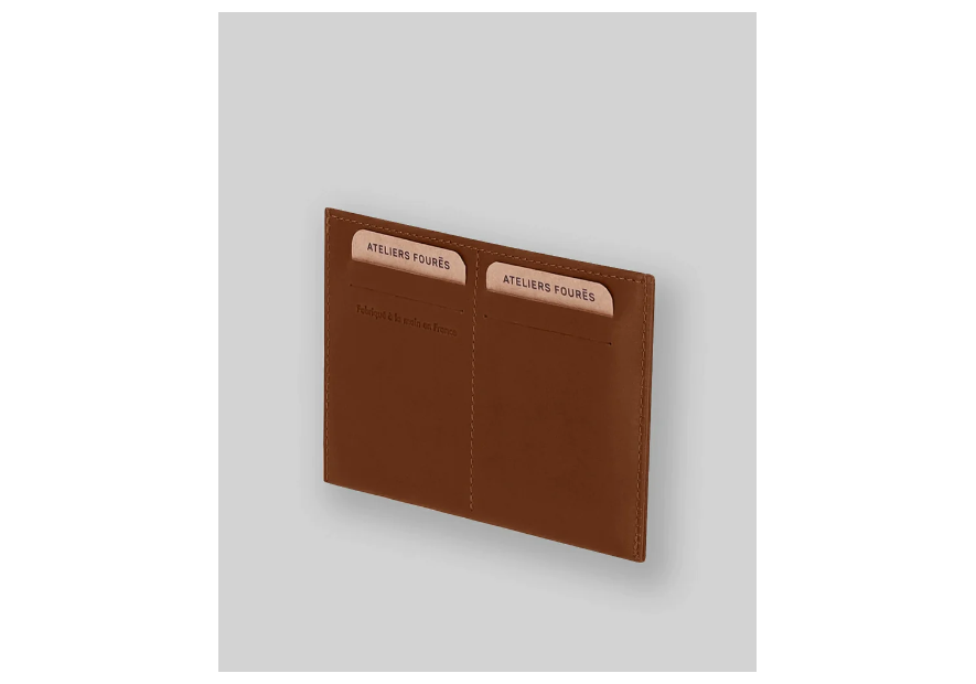 Les Ateliers Foures 947 - CUIR DE VACHETTE - FAUVE fourès baroudeur pochette identitée porte cartes