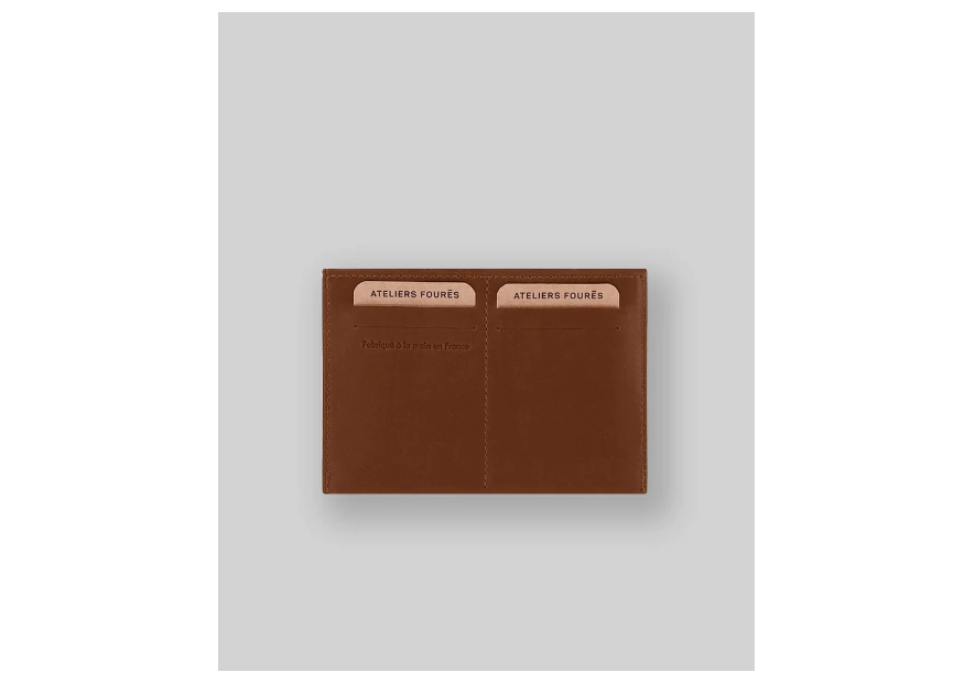 Les Ateliers Foures 947 - CUIR DE VACHETTE - FAUVE fourès baroudeur pochette identitée porte cartes