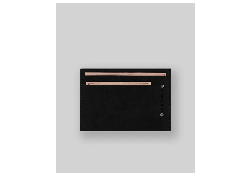 Les Ateliers Foures 947 - CUIR DE VACHETTE - NOIR fourès baroudeur pochette identitée Porte-cartes