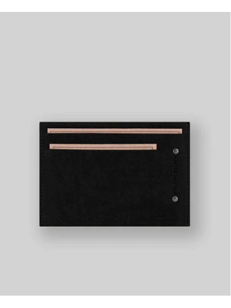 Les Ateliers Foures 947 - CUIR DE VACHETTE - NOIR fourès baroudeur pochette identitée porte-cartes