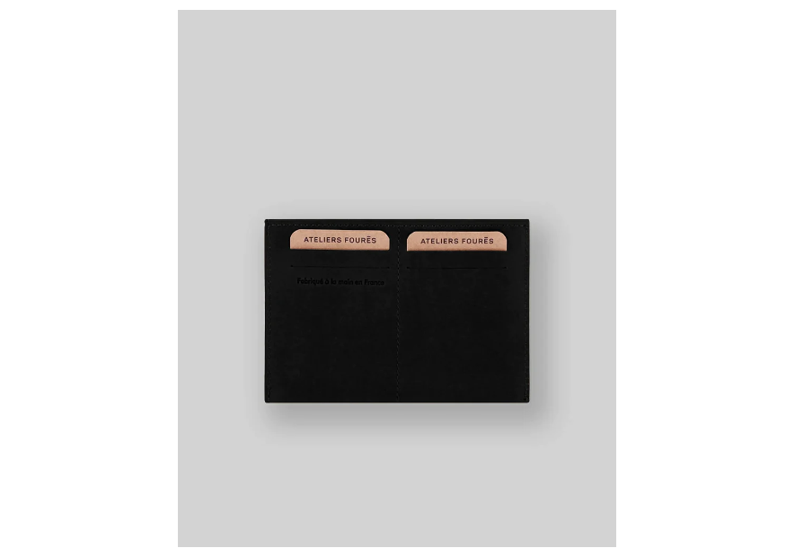 Les Ateliers Foures 947 - CUIR DE VACHETTE - NOIR fourès baroudeur pochette identitée Porte-cartes