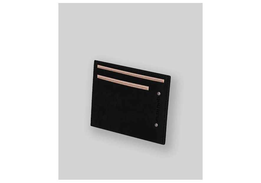 Les Ateliers Foures 947 - CUIR DE VACHETTE - NOIR fourès baroudeur pochette identitée Porte-cartes