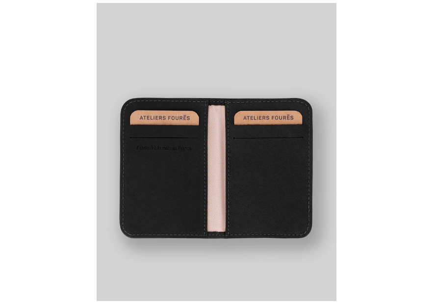 Les Ateliers Foures B11. - CUIR DE VACHETTE - NOIR porte 4 cartes astré baroudeuse Porte-cartes