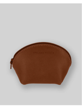 Les Ateliers Foures B04 - CUIR DE VACHETTE - FAUVE porte monnaie demi lune baroudeuse fourès Porte-monnaie