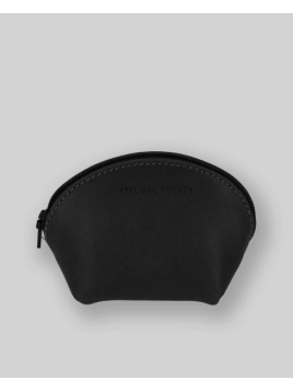 Les Ateliers Foures B04 - CUIR DE VACHETTE - NOIR porte monnaie demi lune baroudeuse fourès Porte-monnaie