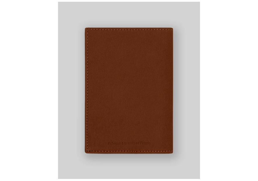 Les Ateliers Foures B41. - CUIR DE VACHETTE - FAUVE fourès-barodeuse-étui passeport Etui-passeport