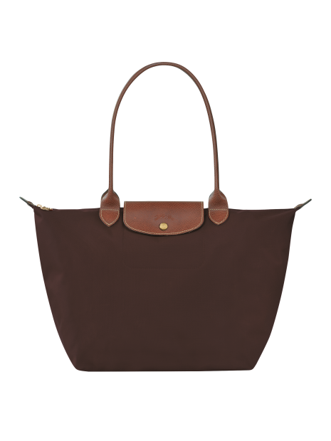 Longchamp 1899089 - NYLON ET CUIR - ÉBÈNE sac cabas l le pliage original format étudiant sac-a-main-shopping-toile-ou-cuir