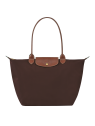 Longchamp 1899089 - NYLON ET CUIR - ÉBÈNE sac cabas l le pliage original format étudiant sac-a-main-shopping-toile-ou-cuir