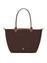 Longchamp 1899089 - NYLON ET CUIR - ÉBÈNE sac cabas l le pliage original format étudiant sac-a-main-shopping-toile-ou-cuir