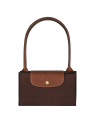 Longchamp 1899089 - NYLON ET CUIR - ÉBÈNE sac cabas l le pliage original format étudiant sac-a-main-shopping-toile-ou-cuir