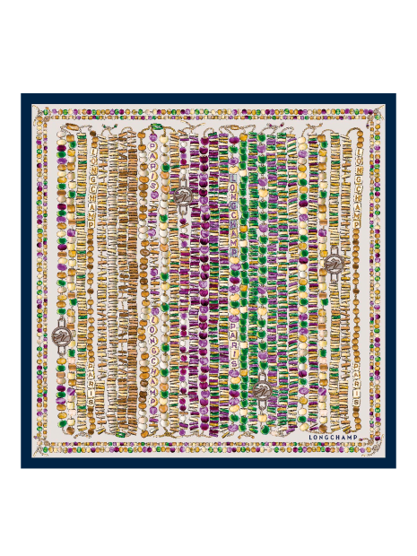 Longchamp 50624/SOI longchamp- collier de perle- carré de soie carre-de-soie