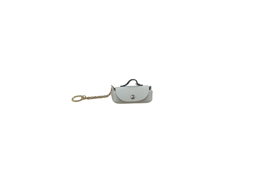 vison'a 006 - CUIR DE VACHETTE - LATTE visona'- california- porte clés Porte-clés