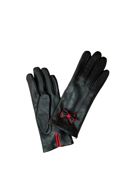Poujade AL91BIS/DC - CUIR D'AGNEAU - NOI poujade - gant femme- noir/blanc gants-femme