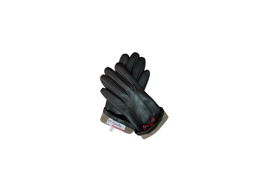 Poujade AL91BIS/DC - CUIR D'AGNEAU - NOI poujade - gant femme- noir/blanc Gants