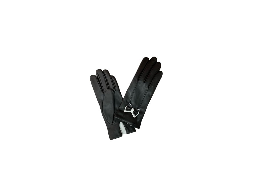 Poujade AL91BIS/DC - CUIR D'AGNEAU - NOI poujade - gant femme- noir/blanc Gants
