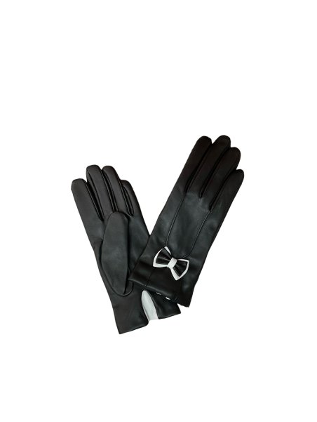 Poujade AL91BIS/DC - CUIR D'AGNEAU - NOI poujade - gant femme- noir/blanc Gants