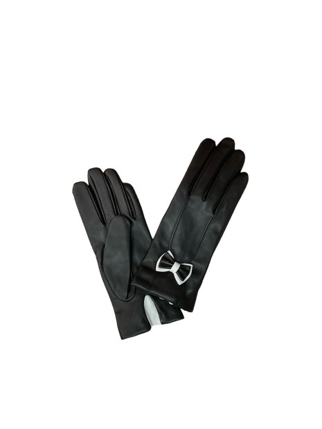 Poujade AL91BIS/DC - CUIR D'AGNEAU - NOI poujade - gant femme- noir/blanc gants-femme