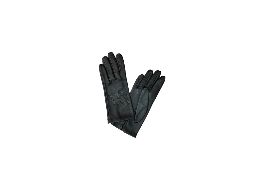 Poujade CRF4DS - CUIR D'AGNEAU - NOIR poujade gants français doublé soie Gants