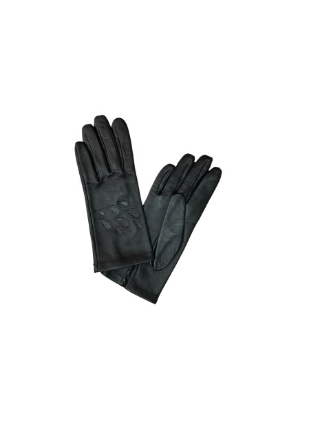 Poujade CRF4DS - CUIR D'AGNEAU - NOIR poujade gants français doublé soie gants