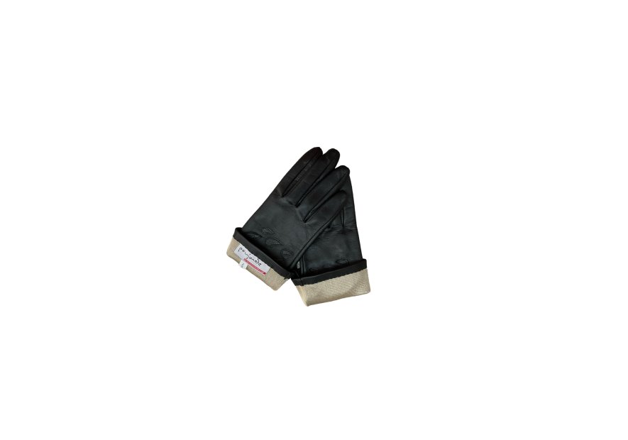 Poujade CRF4DS - CUIR D'AGNEAU - NOIR poujade gants français doublé soie Gants