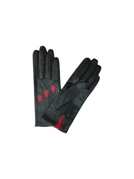 Poujade CRF2DS - CUIR D'AGNEAU - NOIR/RO poujade gants femme fabricatin française Gants