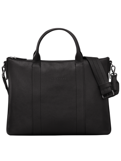Longchamp 10237/HCV - CUIR DE VEAU - NOIR longchamp-3d-porte document sac-business