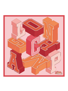 Longchamp 50626/SOI - SOIE - FRAISE - 218 longchamp-longchamp université-carré de soie 70x70 Foulards/Etoles