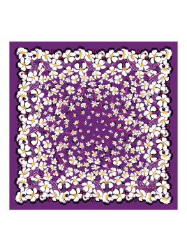 Longchamp 50631/SOI longchamp- fleurs hawaiennes- carré de sois carre de soie