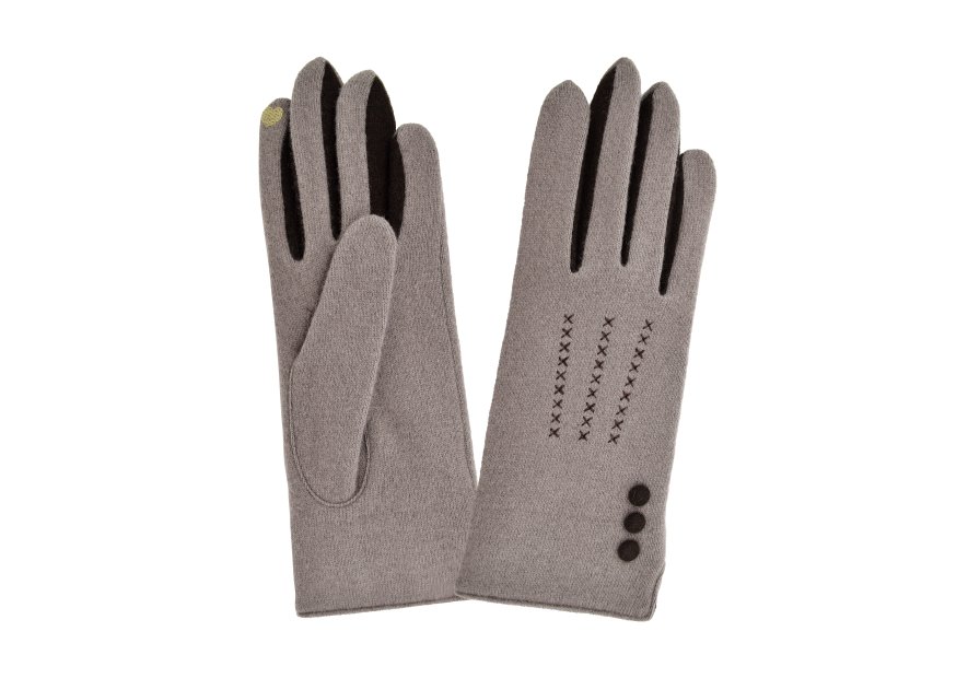 Glove Story 31161NF - LAINE/NYLON - TAUPE -  glove story gant femme Gants